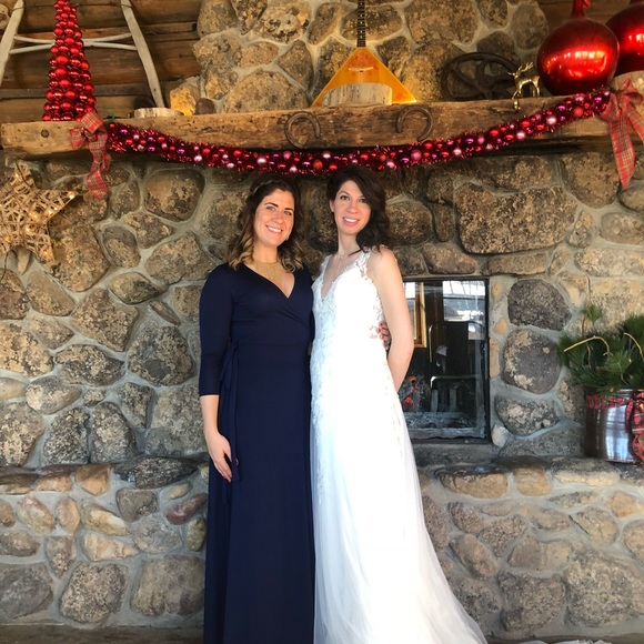 Lulus navy wrap dress ! - Picture 3 of 7